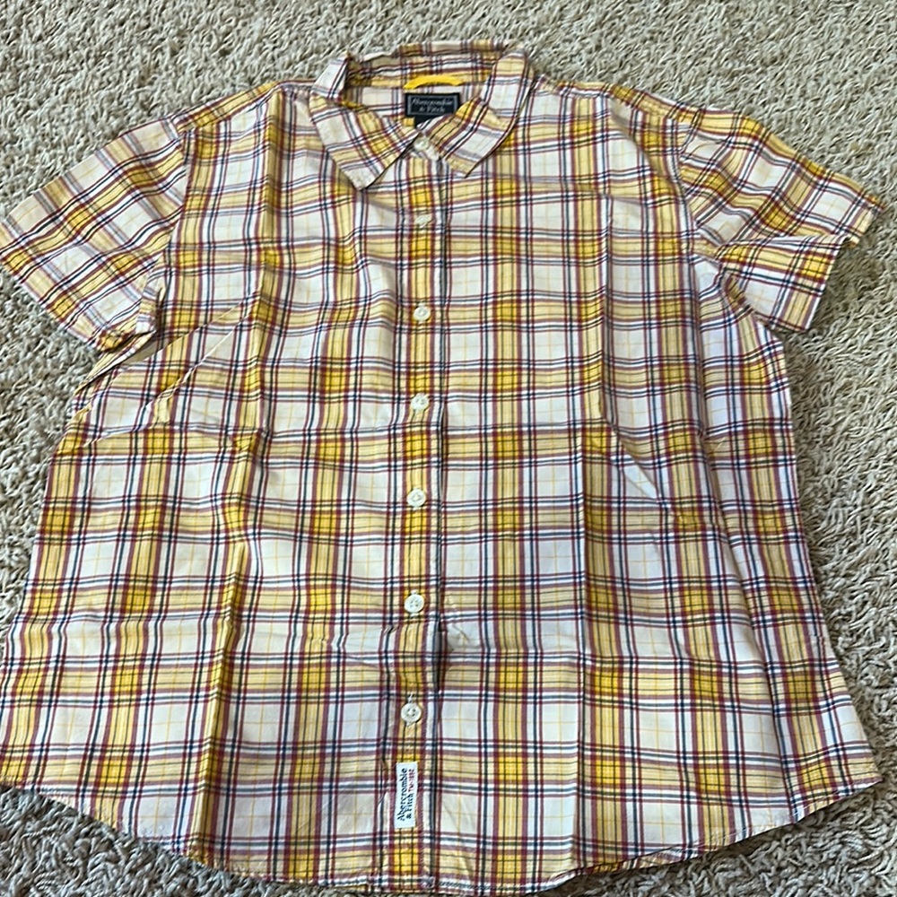 Abercrombie & Fitch Vintage Yellow and Blue Plaid Shirt